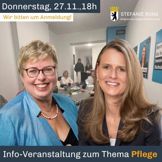 v. l. n. r.:Christine Schmidt-Statzkowski, Vorsitzende des Gesundheitsausschusses im Bezirksparlament und Stefanie Bung MdA